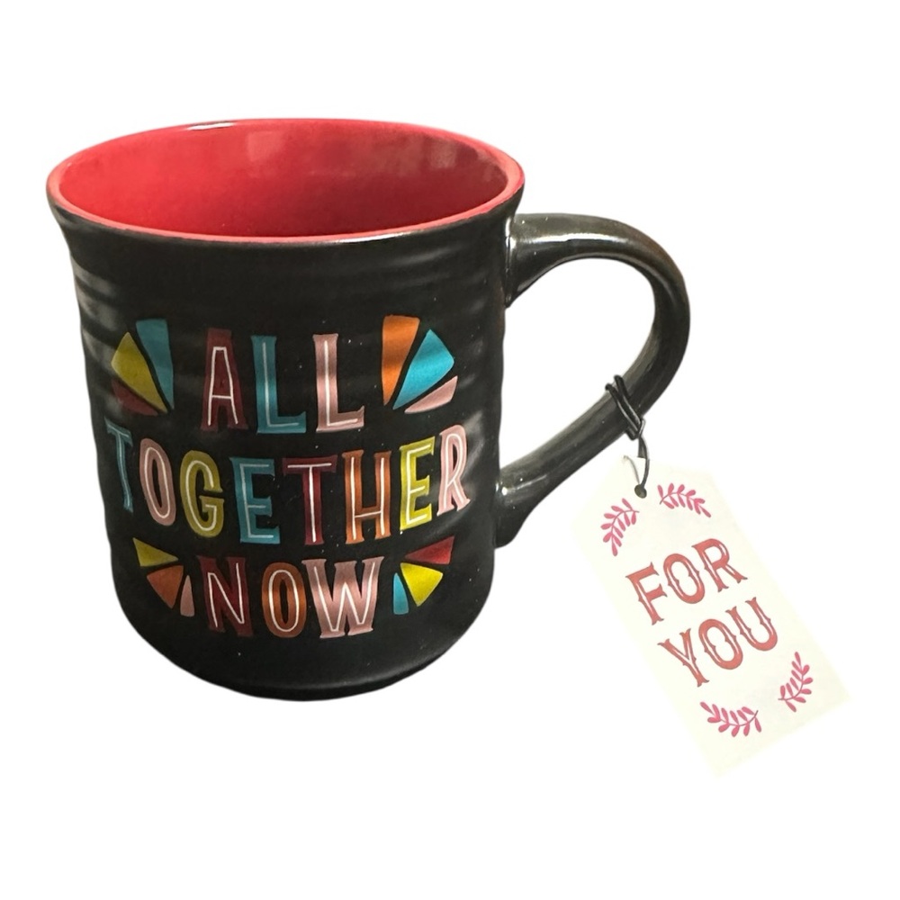 Vibrant Black Mug with Red Interior